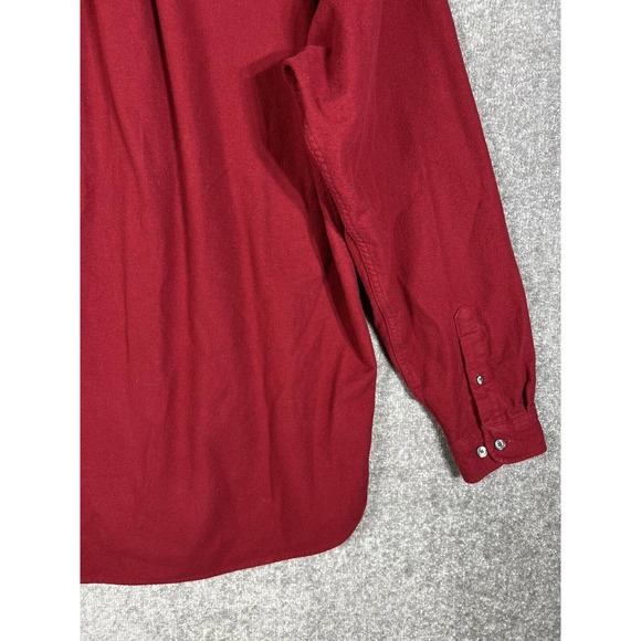 Eddie Bauer Long Sleeve Button‎ Down Flannel Shirt Mens Large Tall Red Pocket - Picture 11 of 14